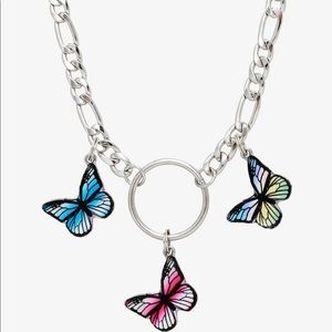 O ring butterfly necklace/choker Y2K